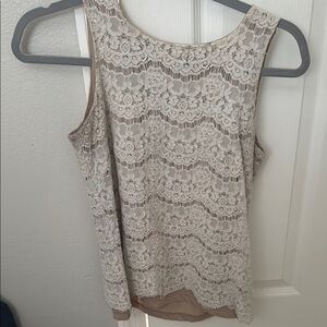 Rose & Olive Lace Tank Top - Cream